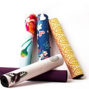 Printed Design Vegan Suede Natural Rubber Yoga Mat